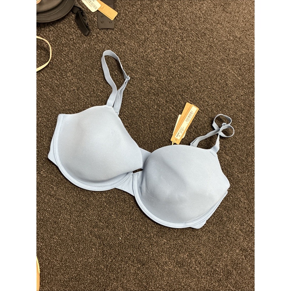 Skims# Fits Everybody T-Shirt Lined Underwire Bra US Size 36DD New Blue